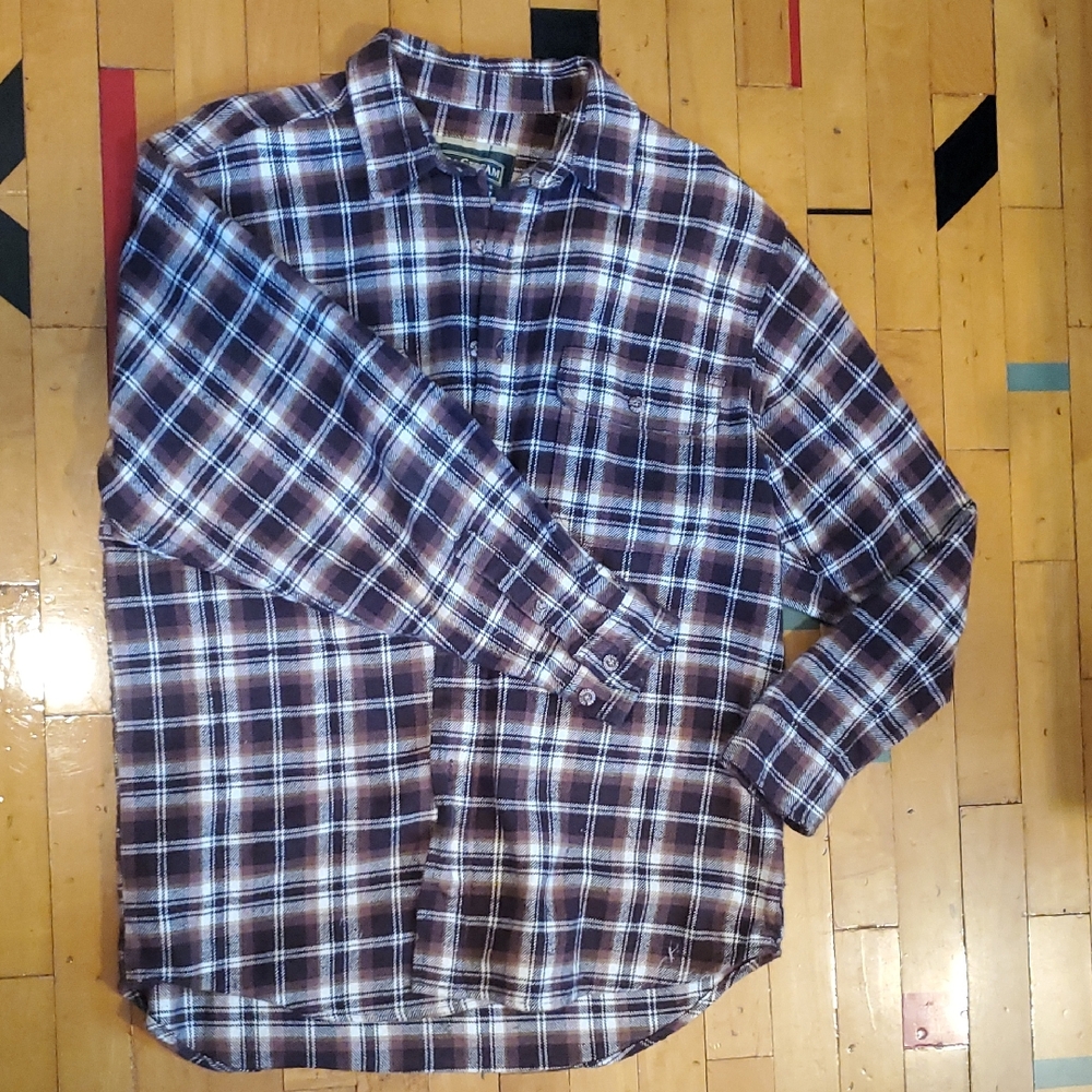 Field & Stream Brown and White Casual Button Down Shirt